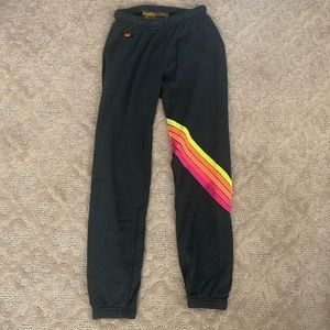 Aviator Nation Chevron 5 Stipe Heather Navy Sweapants